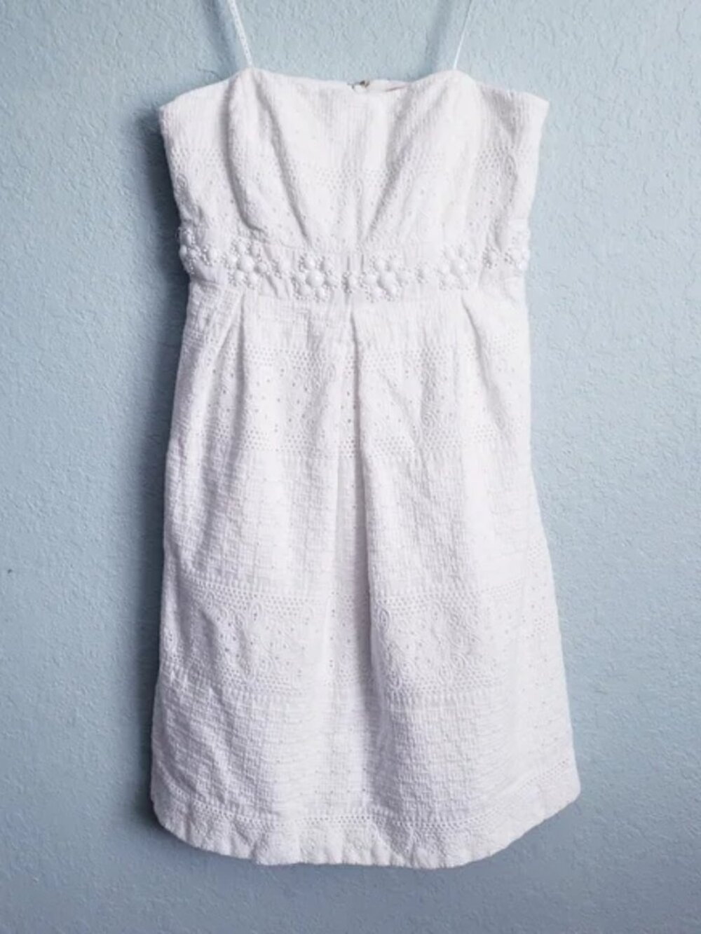 Lilly Pulitzer Strapless White Eyelet Embellished Dress Size 8